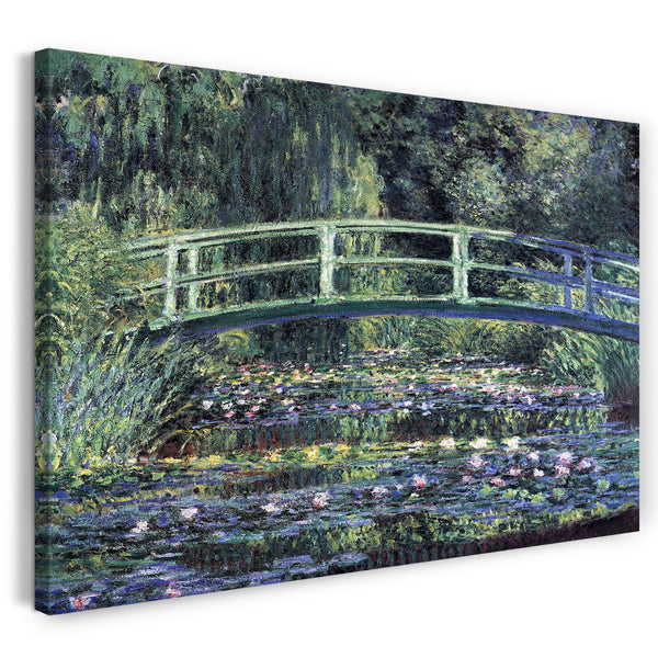 Leinwandbild Claude Monet - Seerosen und japanische Brücke
