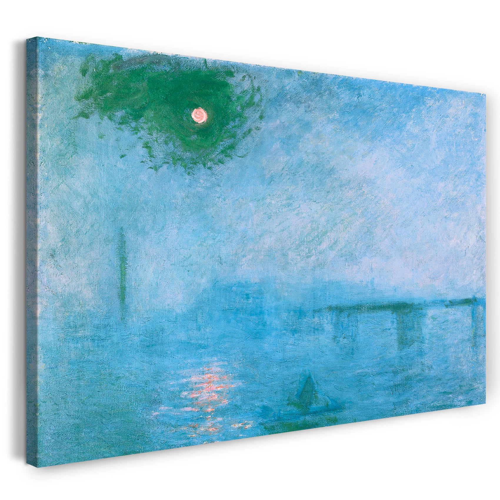 Leinwandbild Claude Monet - Le Soleil sur la Tamise à Londres, brouillard
