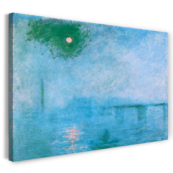 Leinwandbild Claude Monet - Le Soleil sur la Tamise à Londres, brouillard