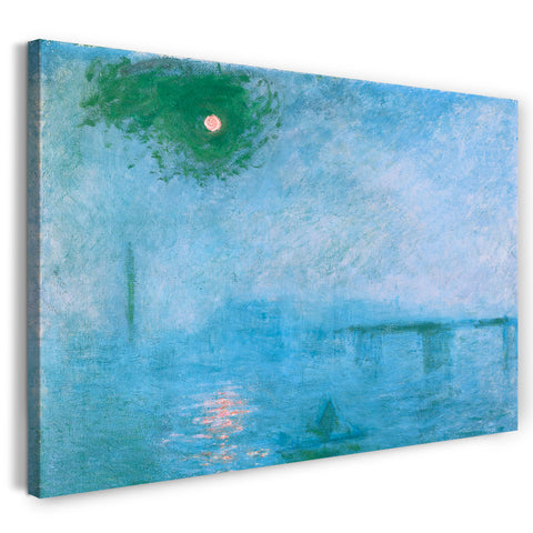 Leinwandbild Claude Monet - Le Soleil sur la Tamise à Londres, brouillard