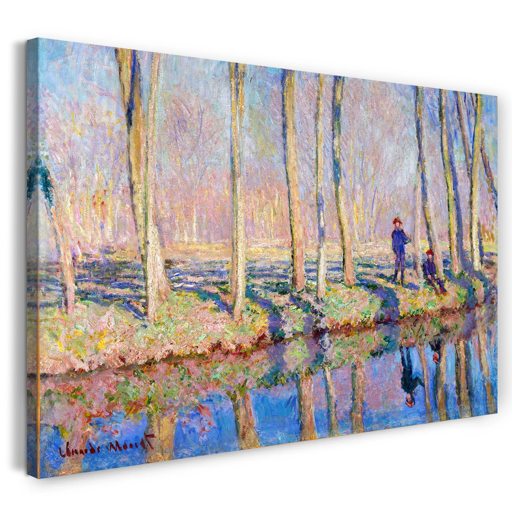 Leinwandbild Claude Monet - Pierre Hoschede und Michel Monet am Ufer der Epte