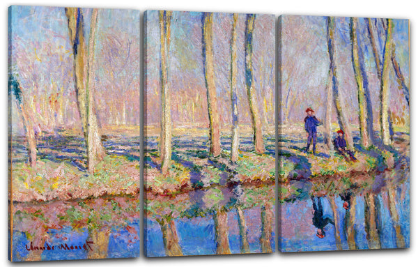 Leinwandbild Claude Monet - Pierre Hoschede und Michel Monet am Ufer der Epte