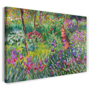 Leinwandbild Claude Monet - Der Schwertlilien-Garten in Giverny