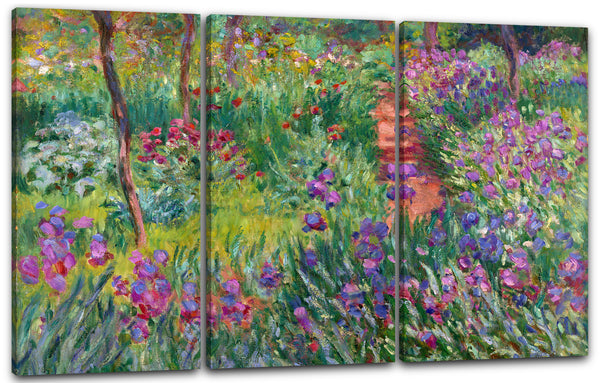 Leinwandbild Claude Monet - Der Schwertlilien-Garten in Giverny