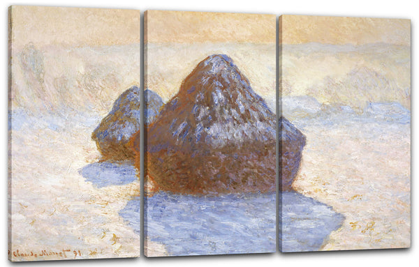Leinwandbild Claude Monet - Heuschober Schneeeffekt