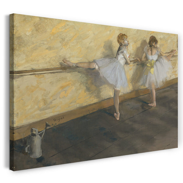 Leinwandbild Edgar Degas - Tänzerinnen üben an der Stange