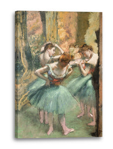 Leinwandbild Edgar Degas - Tänzerinnen, pink und grün