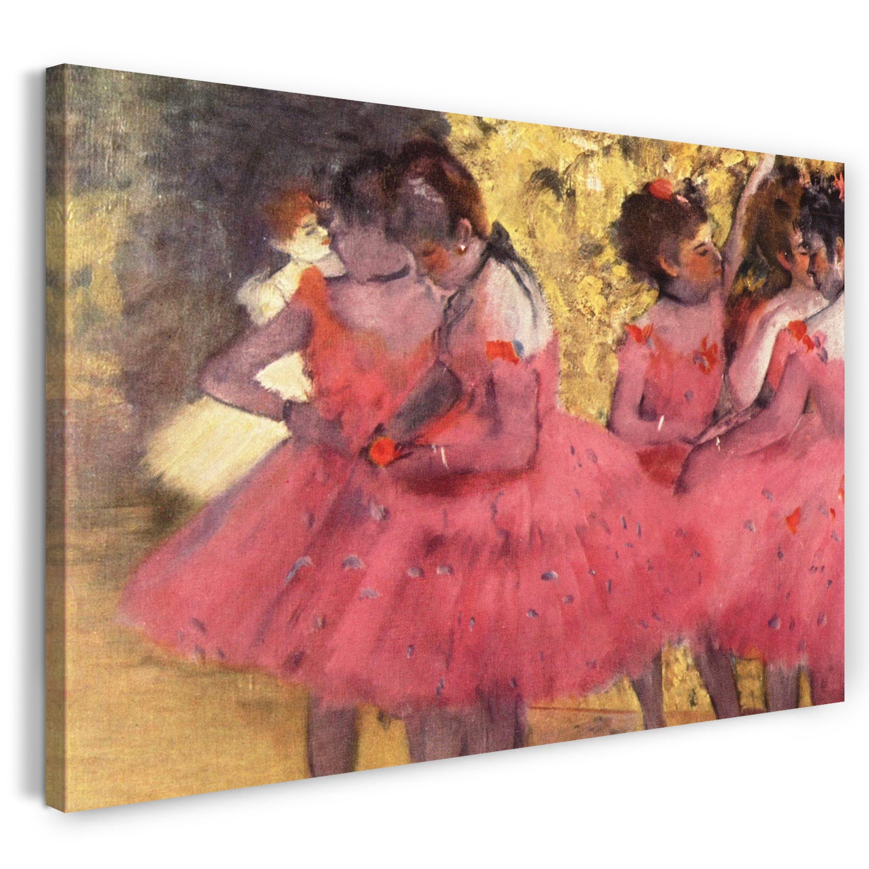 Leinwandbild Edgar Degas - Die pinken Tänzerinnen vor dem Ballet