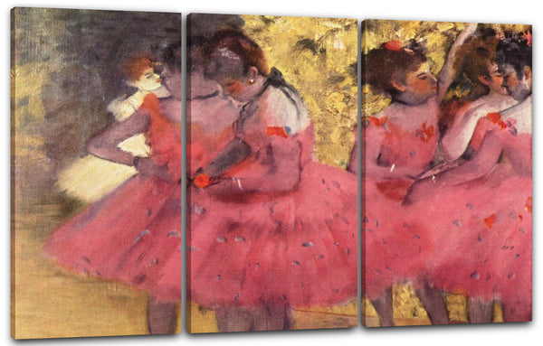 Leinwandbild Edgar Degas - Die pinken Tänzerinnen vor dem Ballet