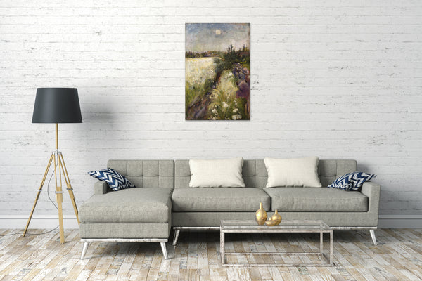 Leinwandbild Edward Munch - Blumige Weide in Veierland