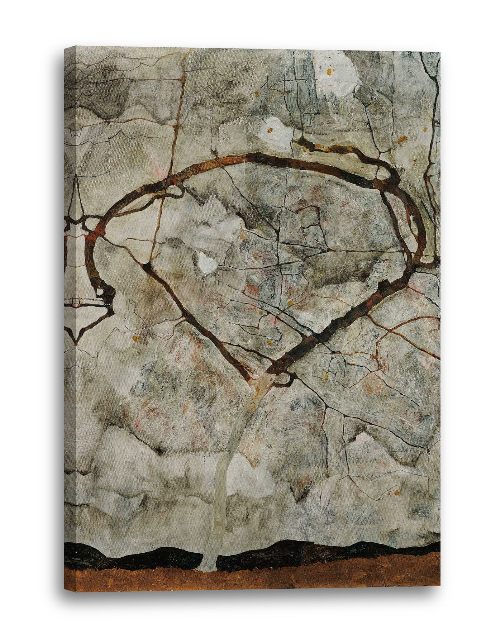 Leinwandbild Egon Schiele - Herbstbaum in bewegter Luft
