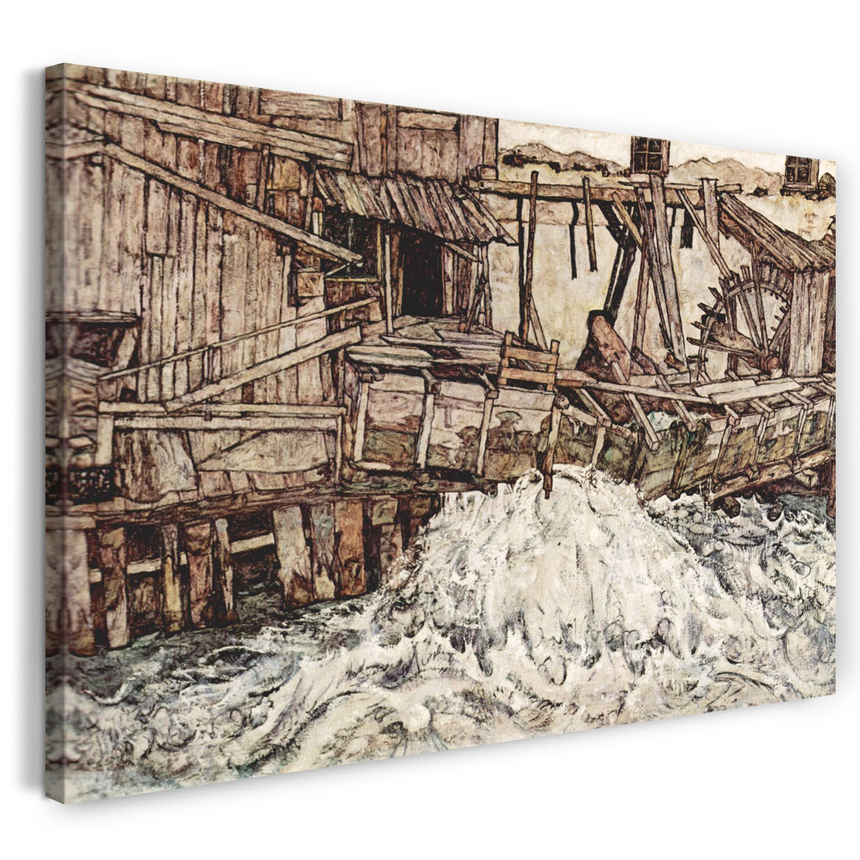 Leinwandbild Egon Schiele - Alte Mühle