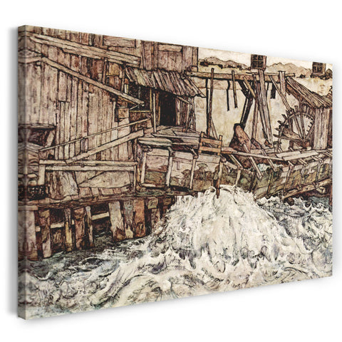 Leinwandbild Egon Schiele - Alte Mühle