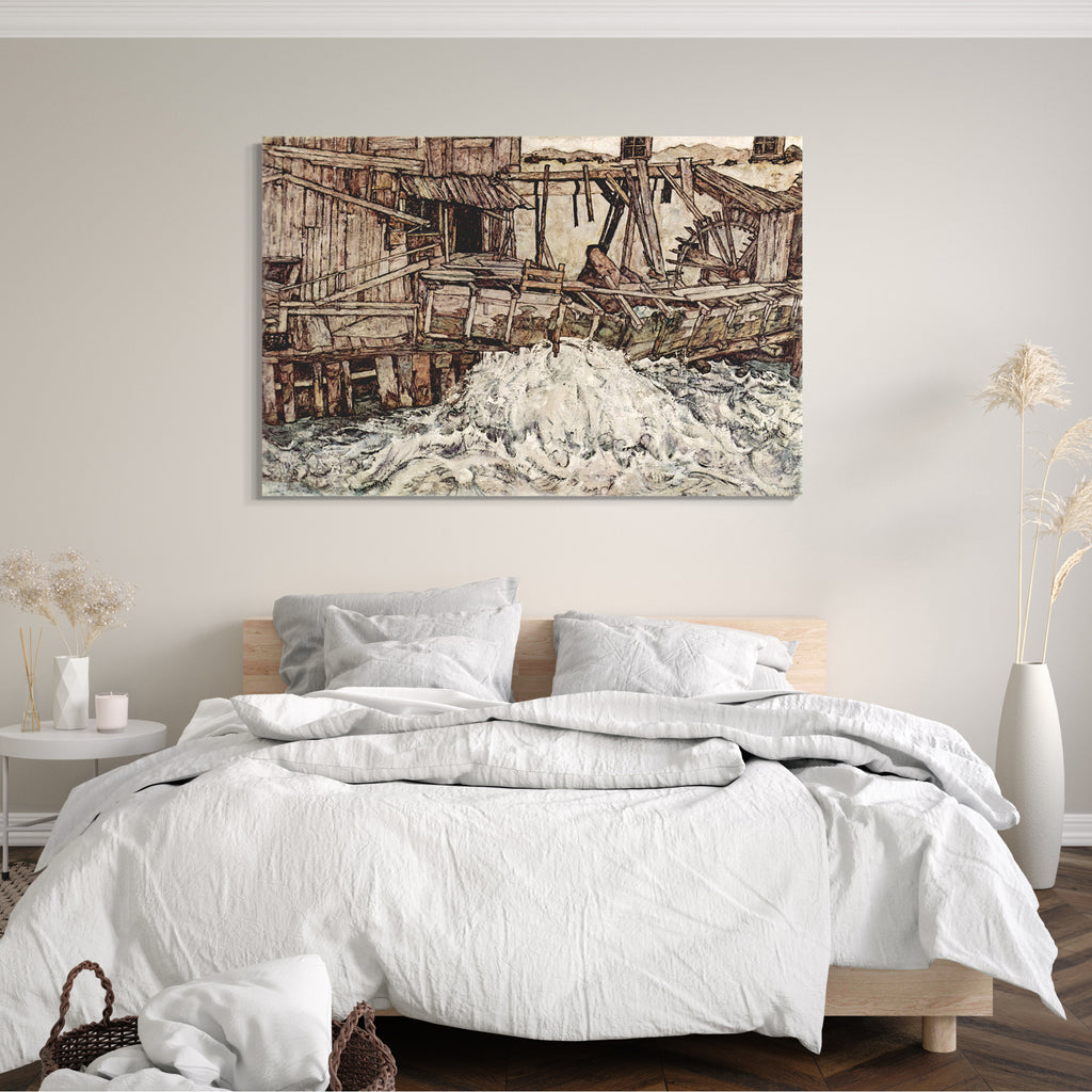 Leinwandbild Egon Schiele - Alte Mühle