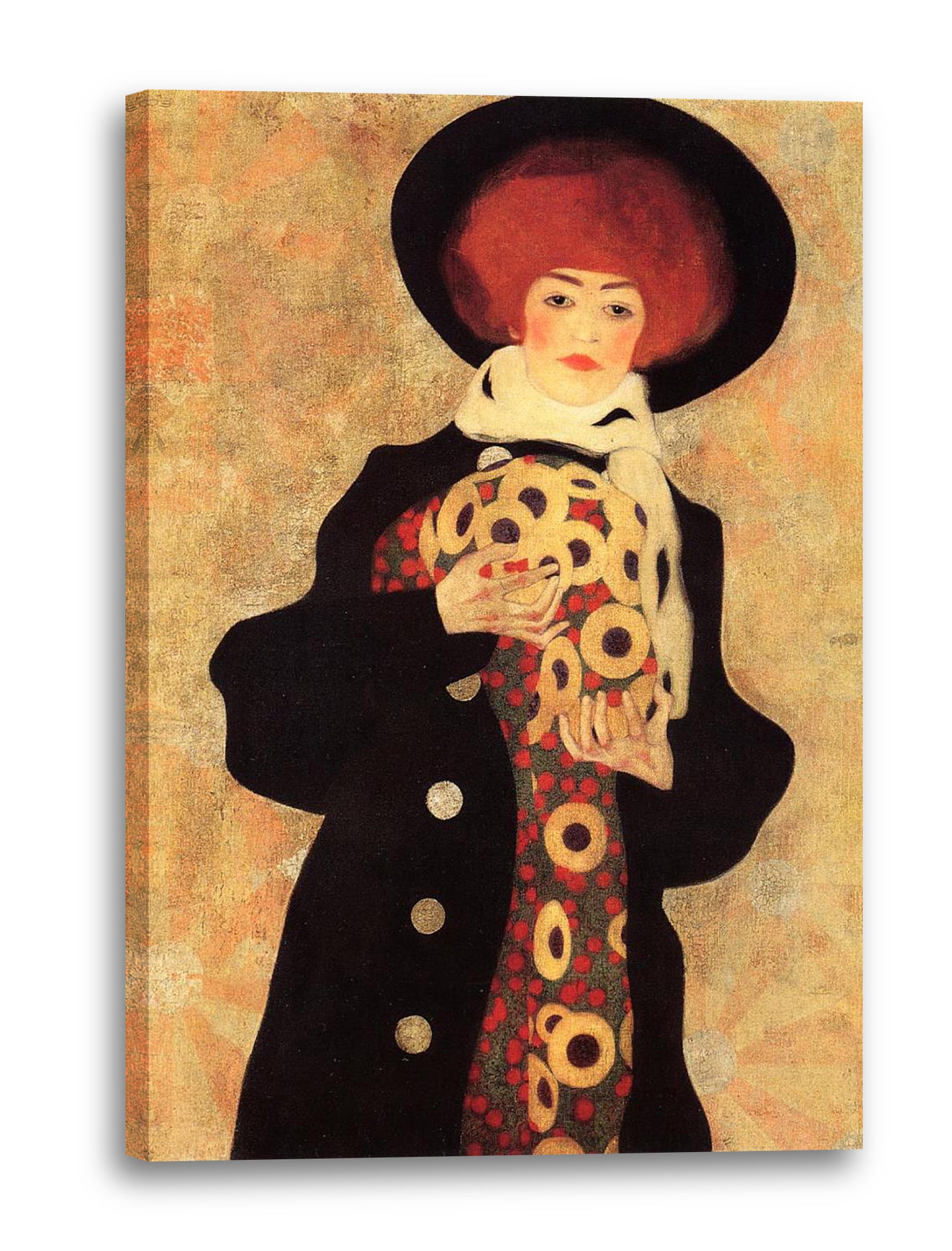 Leinwandbild Egon Schiele - Frau mit schwarzem Hut