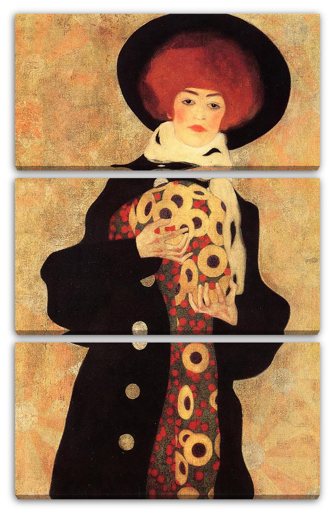 Leinwandbild Egon Schiele - Frau mit schwarzem Hut