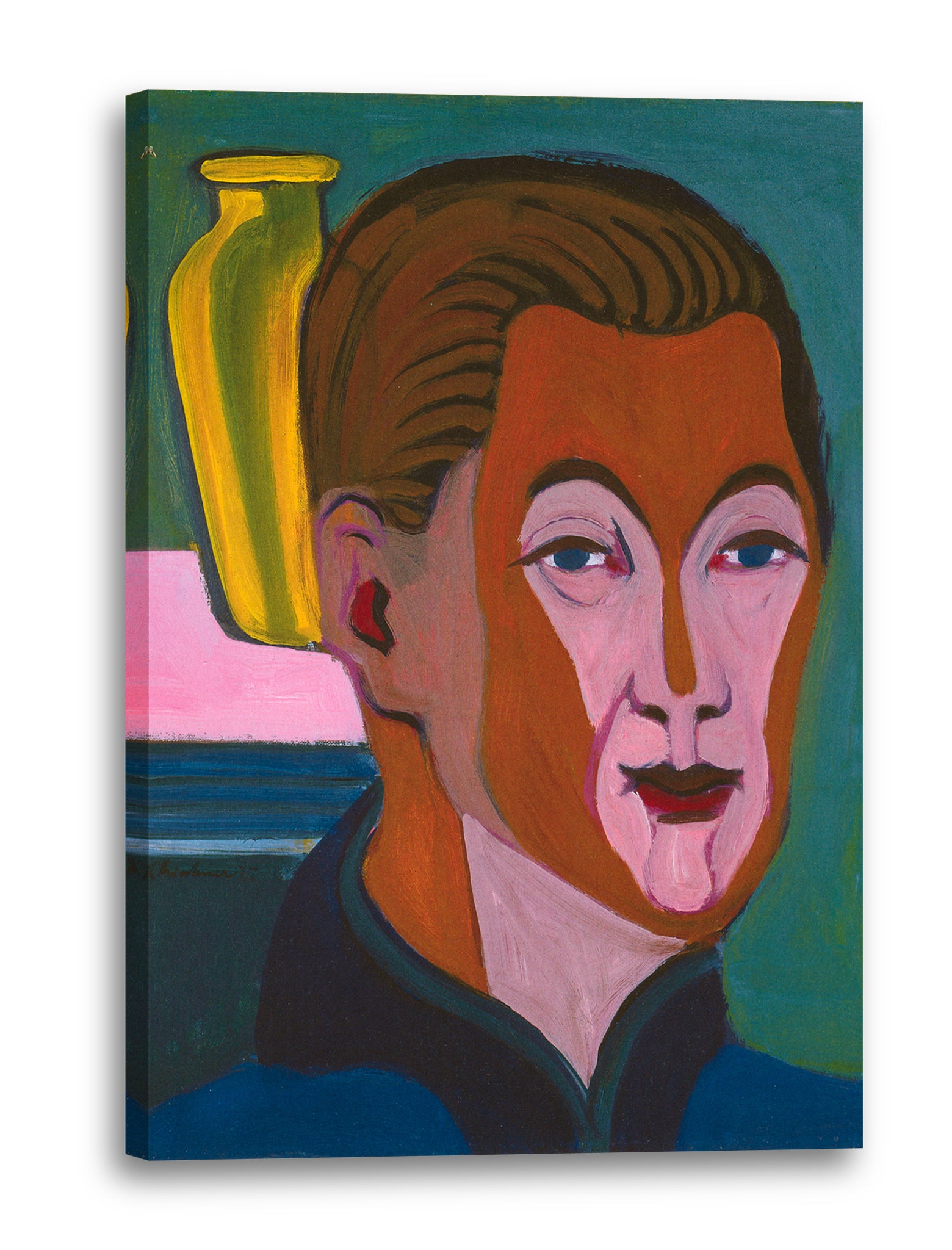 Leinwandbild Ernst Ludwig Kirchner - Kopf des Malers (Selbstbildnis)