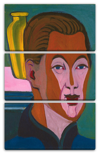 Leinwandbild Ernst Ludwig Kirchner - Kopf des Malers (Selbstbildnis)