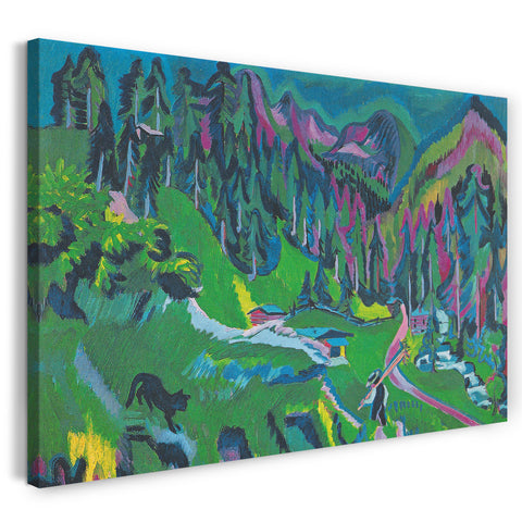 Leinwandbild Ernst Ludwig Kirchner - Landschaft Sertigal