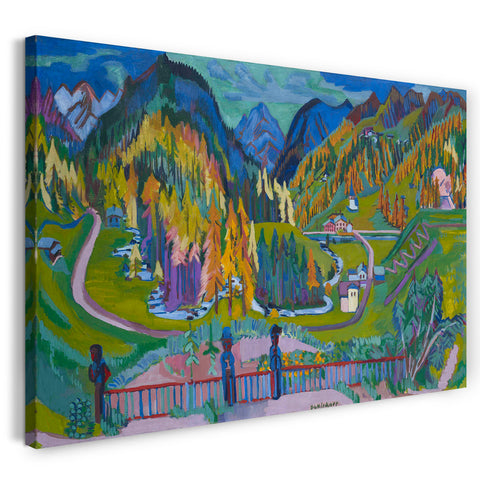 Leinwandbild Ernst Ludwig Kirchner - Sertig-Tal im Herbst
