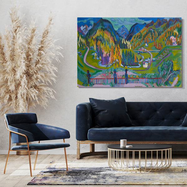Leinwandbild Ernst Ludwig Kirchner - Sertig-Tal im Herbst