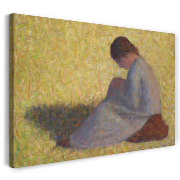 Leinwandbild Georges Seurat - Bäuerin im Gras sitzend