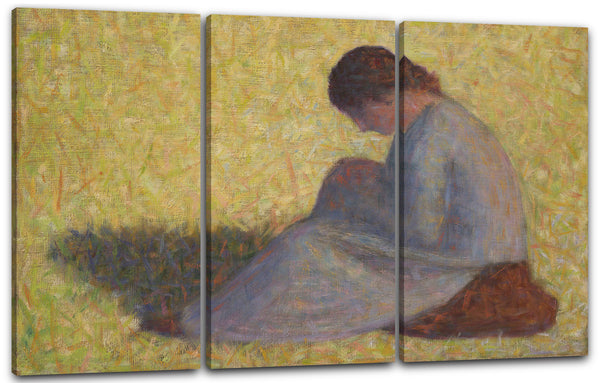 Leinwandbild Georges Seurat - Bäuerin im Gras sitzend