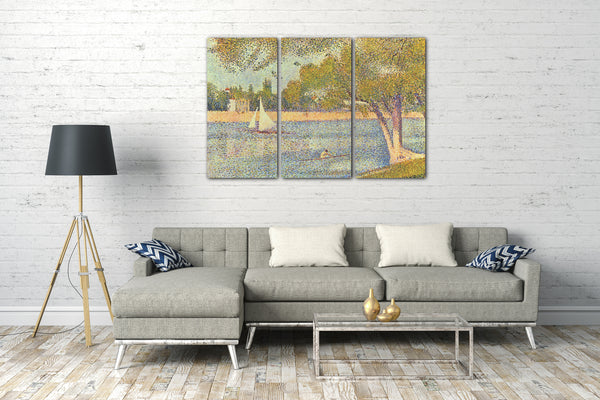 Leinwandbild Georges Seurat - Die Seine an der Grand Jatte, Frühling