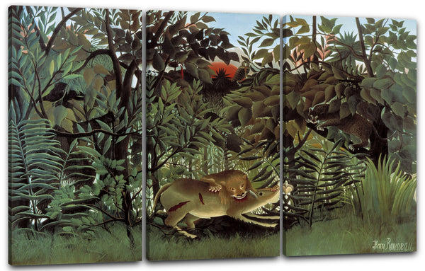 Leinwandbild Henri Rousseau - Hungriger Löwe