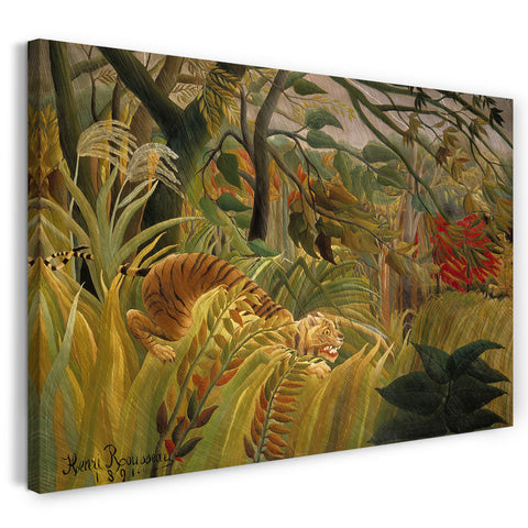 Leinwandbild Henri Rousseau - Tiger vom tropischen Sturm überrascht