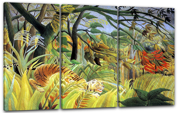 Leinwandbild Henri Rousseau - Tiger vom tropischen Sturm überrascht