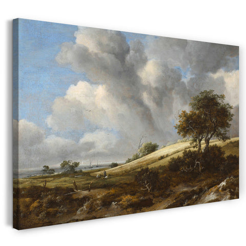 Leinwandbild Jacob von Ruisdeal - Landschaft mit Kornfeld in der Nähe des Meers