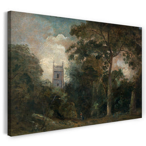 Leinwandbild John Constable - Eine Kirche in den Bäumen