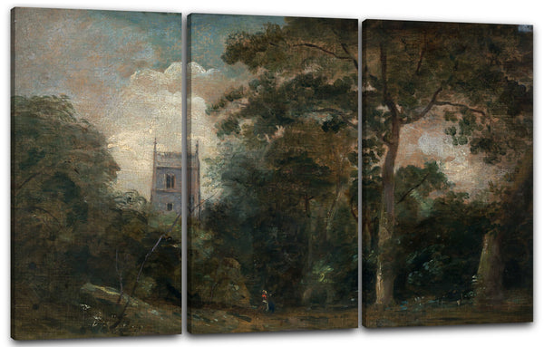 Leinwandbild John Constable - Eine Kirche in den Bäumen