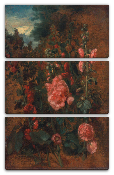 Leinwandbild John Constable - Stockrosen-Studie