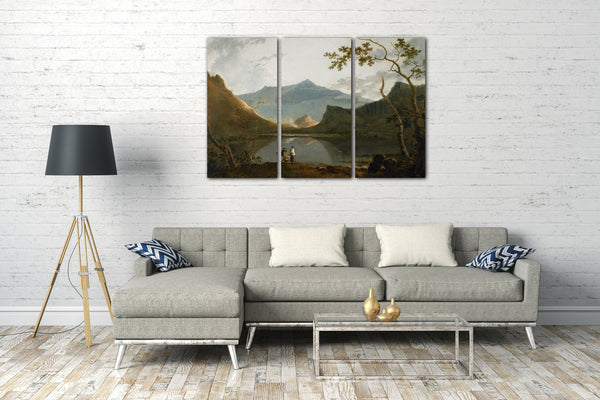 Leinwandbild Landschafts-Gemalde See im Tal, Romantik Realismus