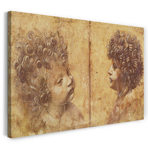 Leinwandbild Leonardo da Vinci - zwei Kinderköpfe