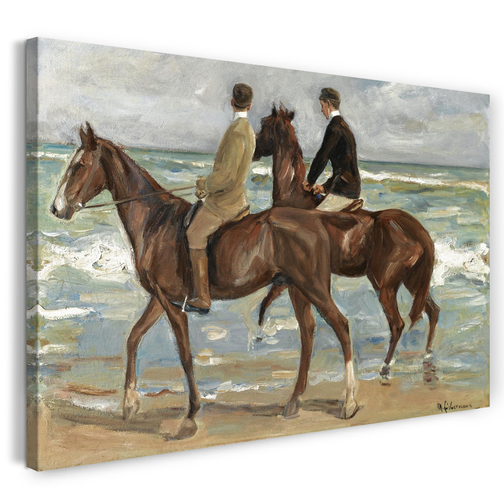 Leinwandbild Max Liebermann - Zwei Reiter am Strand