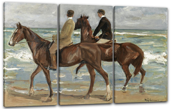 Leinwandbild Max Liebermann - Zwei Reiter am Strand
