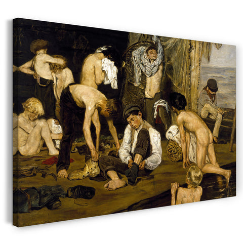 Leinwandbild Max Liebermann - Im Schwimmbad