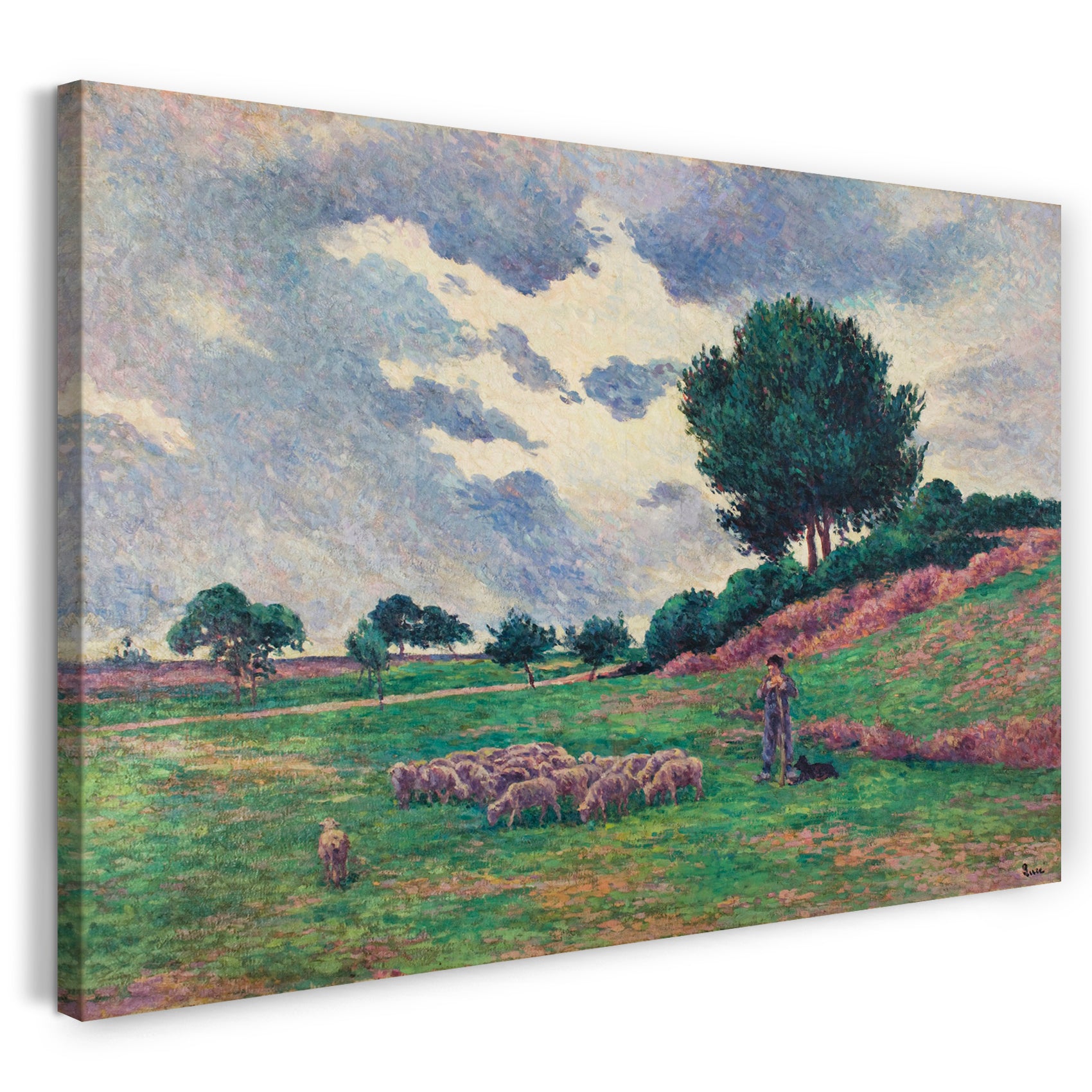 Leinwandbild Maximilien Luce - MÉRÉVILLE, LE TROUPEAU DE MOUTONS