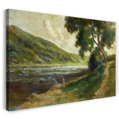 Leinwandbild Maximilien Luce - LES BORDS DE LA SEINE AUX ENVIRONS DE ROLLEBOISE