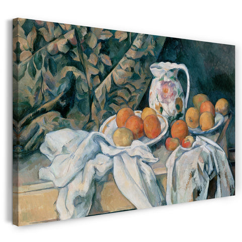 Leinwandbild Paul Cézanne - Stillleben mit Vorhang