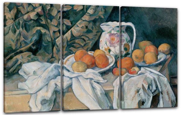 Leinwandbild Paul Cézanne - Stillleben mit Vorhang