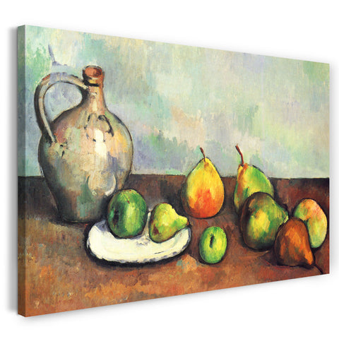 Leinwandbild Paul Cézanne - Stillleben, Krug und Früchte
