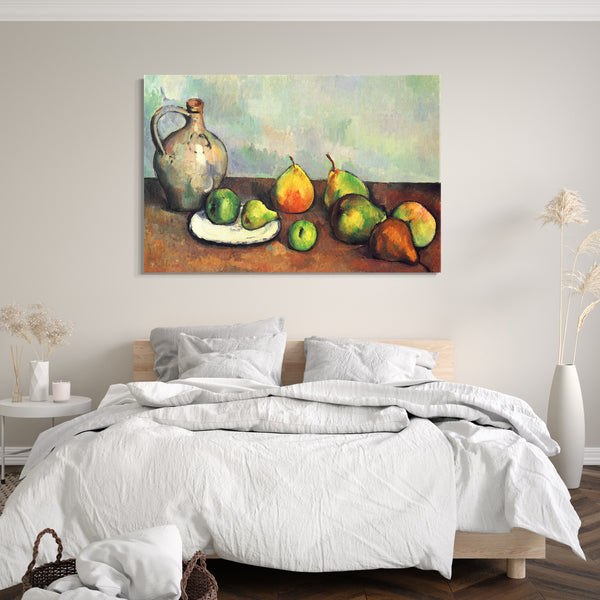 Leinwandbild Paul Cézanne - Stillleben, Krug und Früchte