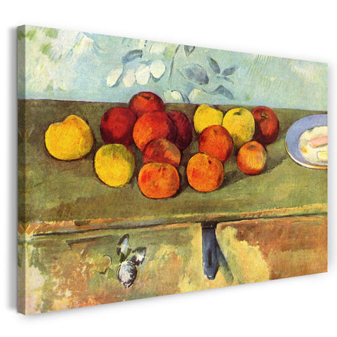 Leinwandbild Paul Cézanne - Stillleben mit Äpfeln und Gebäck