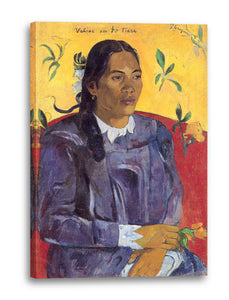 Leinwandbild Paul Gauguin - Frau mit Blume