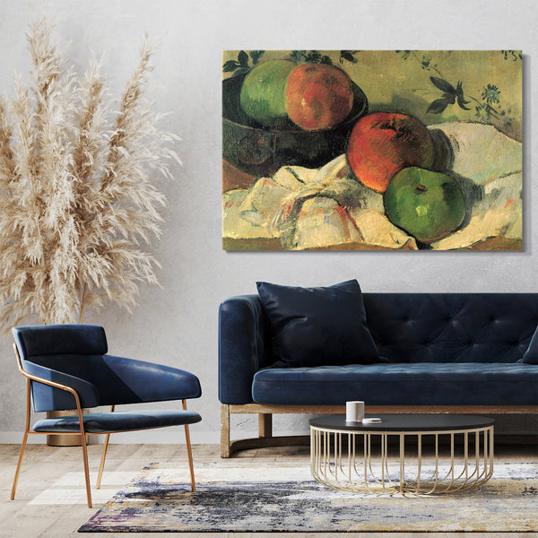 Leinwandbild Paul Gauguin - Stillleben Äpfel und Schale