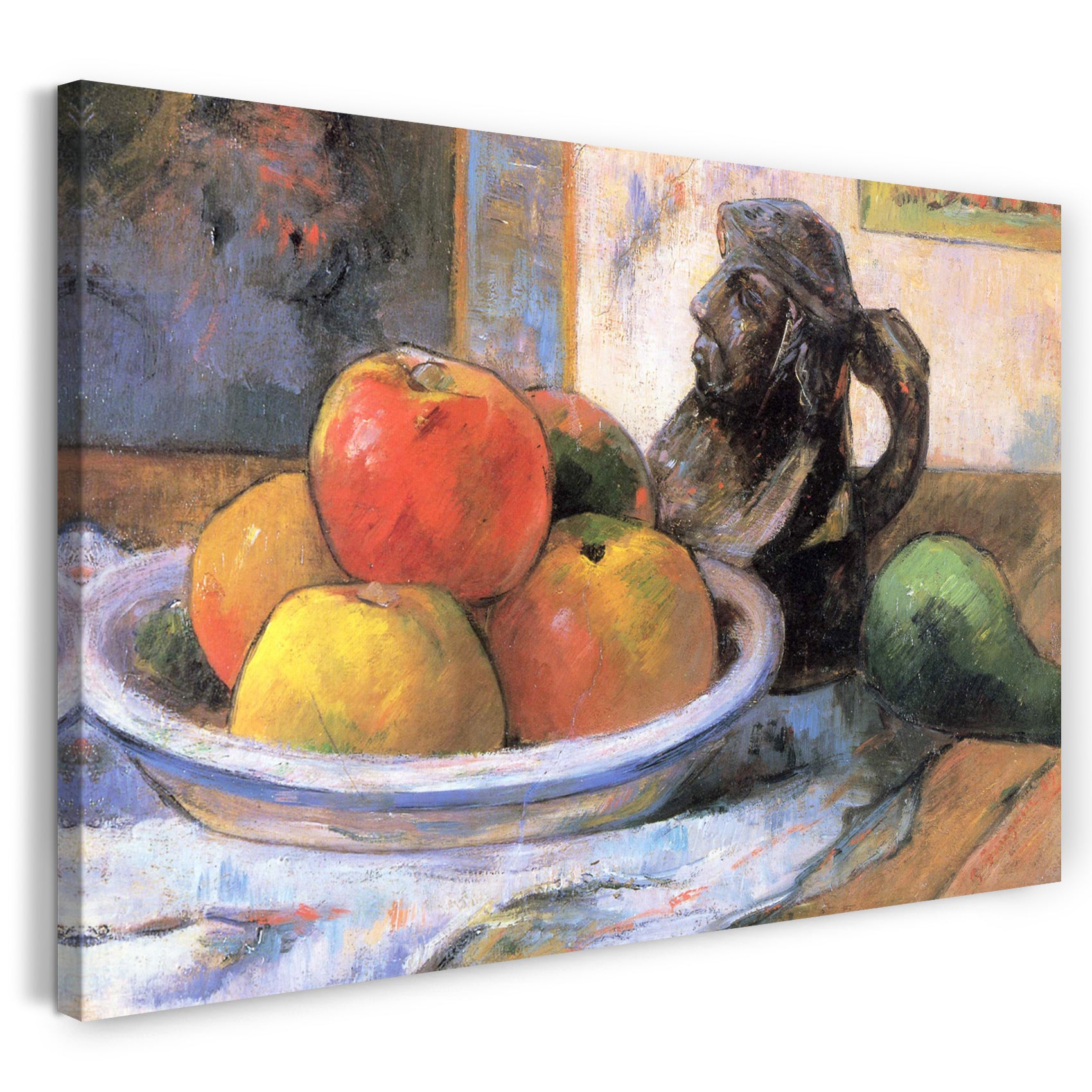 Leinwandbild Paul Gauguin - Stillleben mit Äpfeln, Birne und Keramik